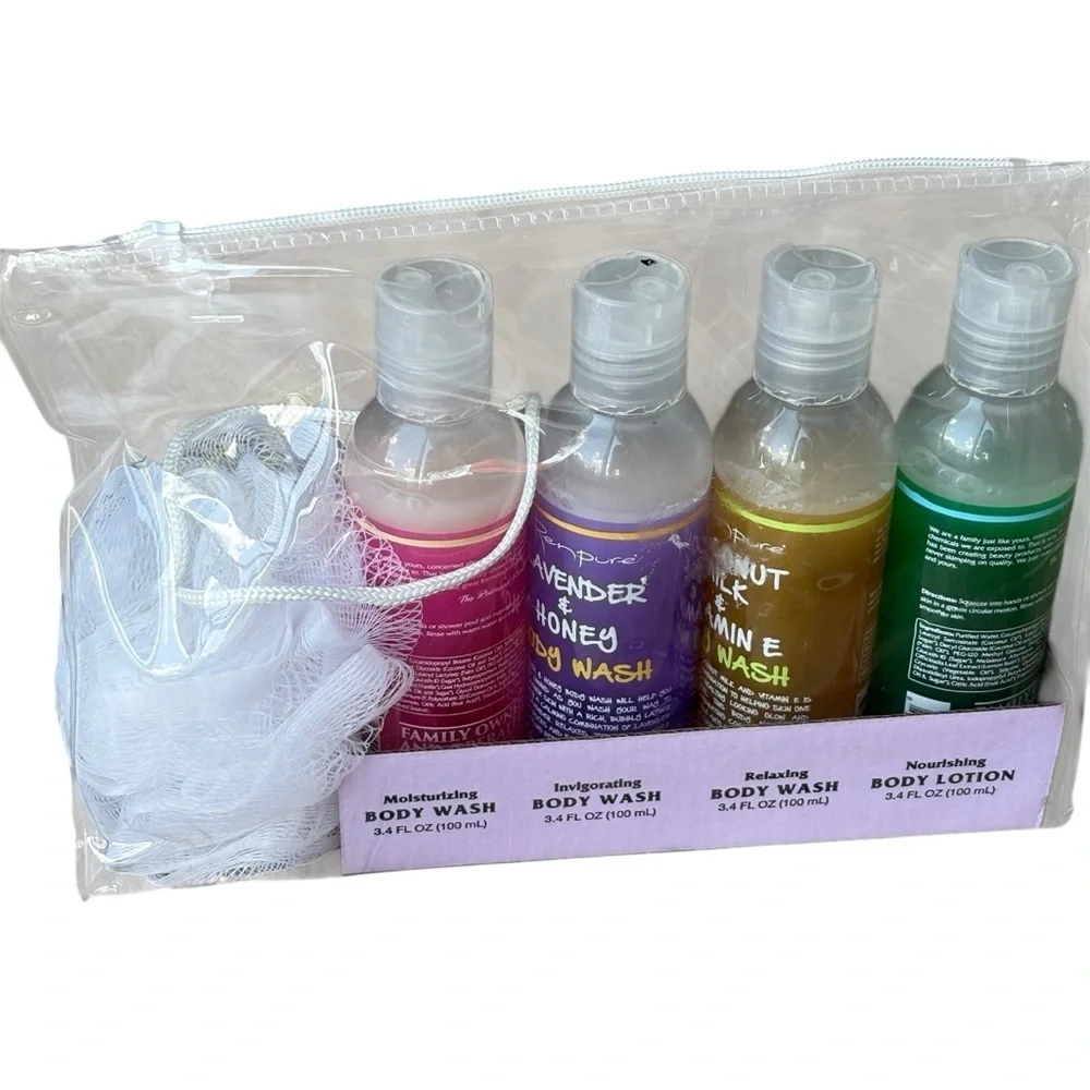 Renpure Bath Travel Set Body Wash Lotion NEW Sealed Shea Butter Lavender